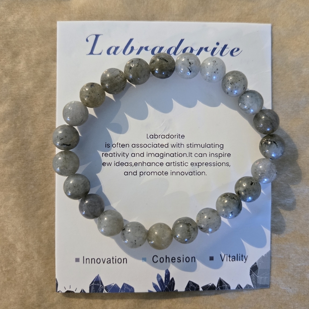 Natural Stone Labradorite Bracelet Men Women Handmade Giftable